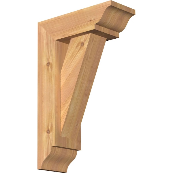 Ekena Millwork Traditional Traditional Smooth Bracket w/ Offset Brace, Western Red Cedar, 5 1/2"W x 14"D x 22"H BKT0604X14X22TRA01SWR - main